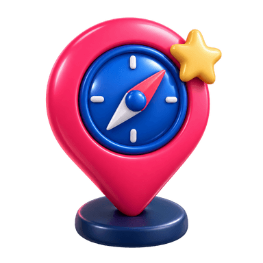 3D compass and map pin